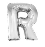 Folieballon Zilver Letter 'R' groot