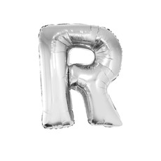 Folieballon Zilver Letter 'R' groot