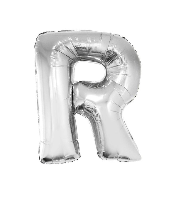 Folieballon Zilver Letter 'R' groot