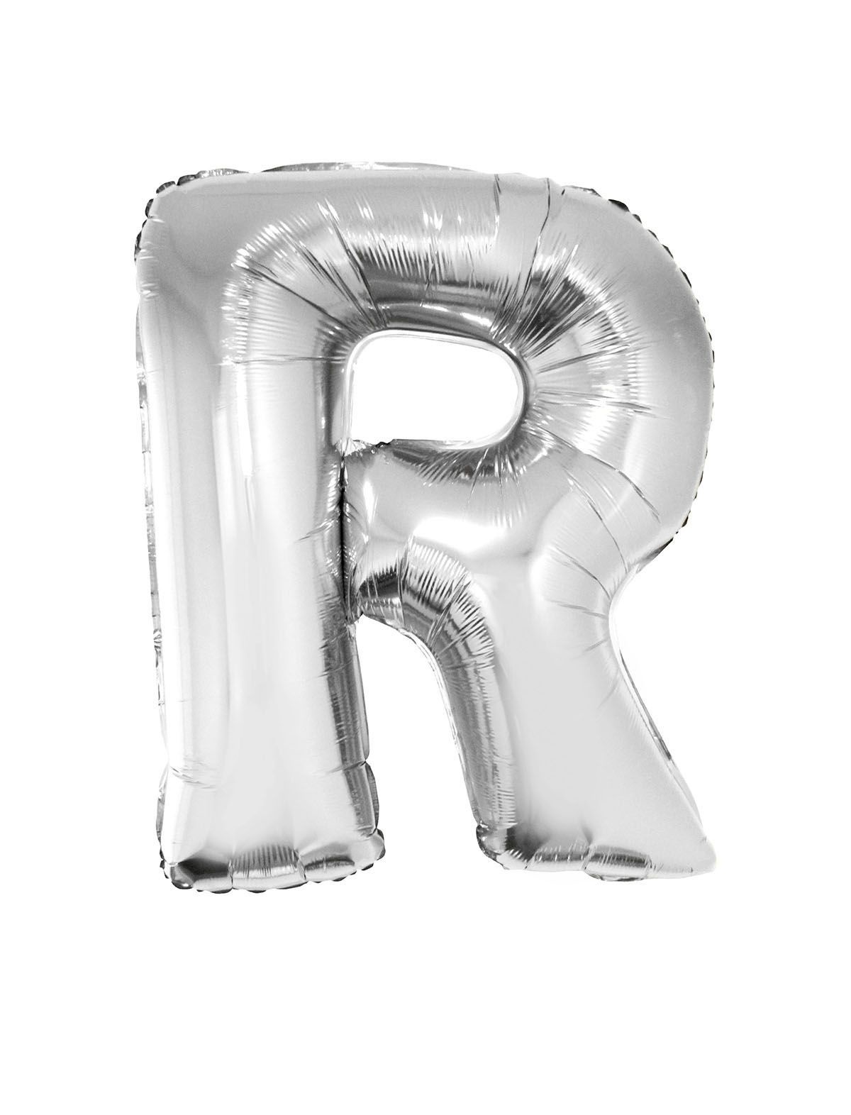 Folieballon Zilver Letter &apos;R&apos; groot afbeelding