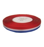 Medaille lint rood/wit/blauw 10 mm. per 25 meter op rol