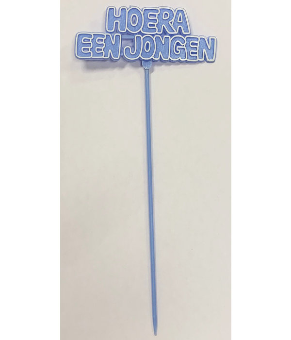 Hoera een Jongen Taartprikkers 24cm (2st)