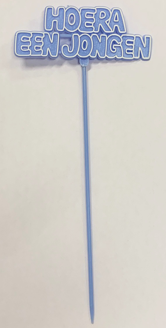 Hoera een Jongen Taartprikkers 24cm (2st)
