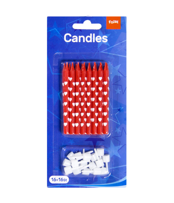Hartjes Kaarsjes (16 Stuks)