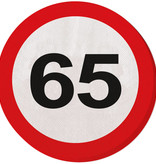 Servetten verkeersbord 65 jaar