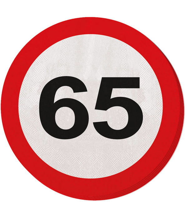 Servetten verkeersbord 65 jaar