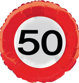 Folieballon Verkeersbord 50 jaar - 43cm