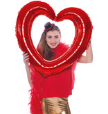 Folieballon Hartvormige Fotolijst Rood