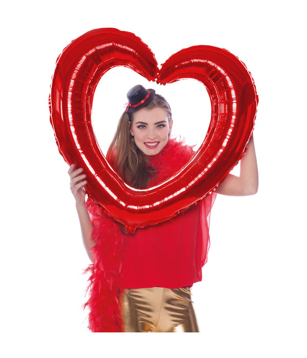 Folieballon Hartvormige Fotolijst Rood