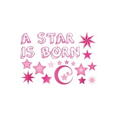 Raamsticker geboorte a star is born roze meisjes