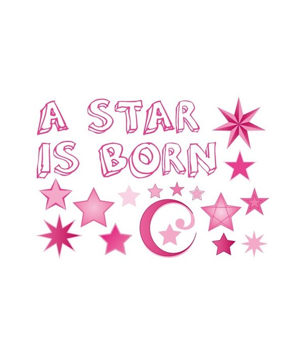 Raamsticker geboorte a star is born roze meisjes