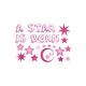 Raamsticker geboorte a star is born roze meisjes