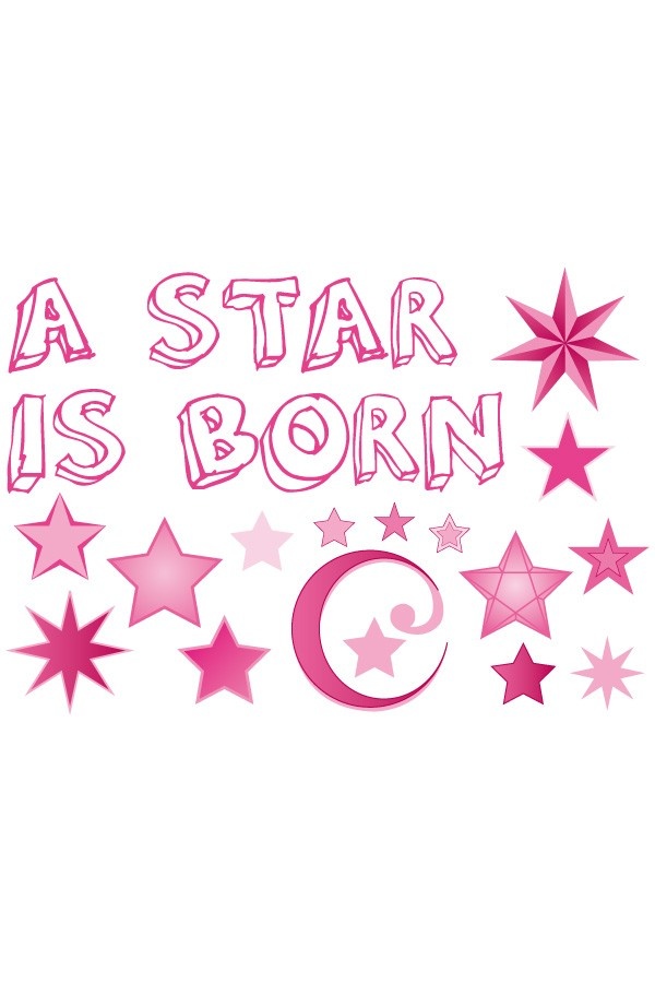 Raamsticker geboorte a star is born roze meisjes