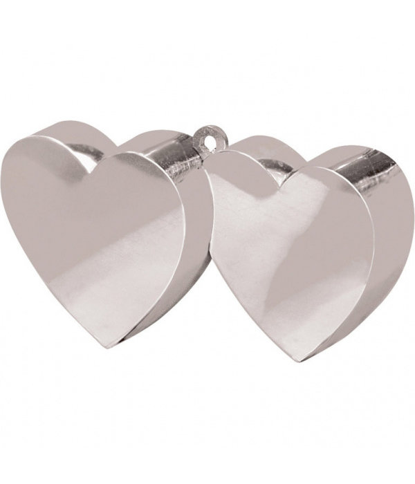 Ballongewicht dubbel hart zilver 150gr