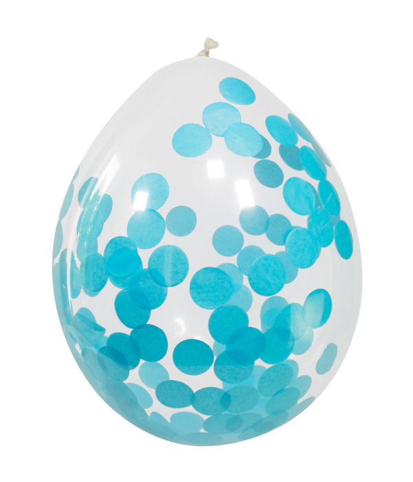 Confetti Ballonnen Blauw - 4 Stuks