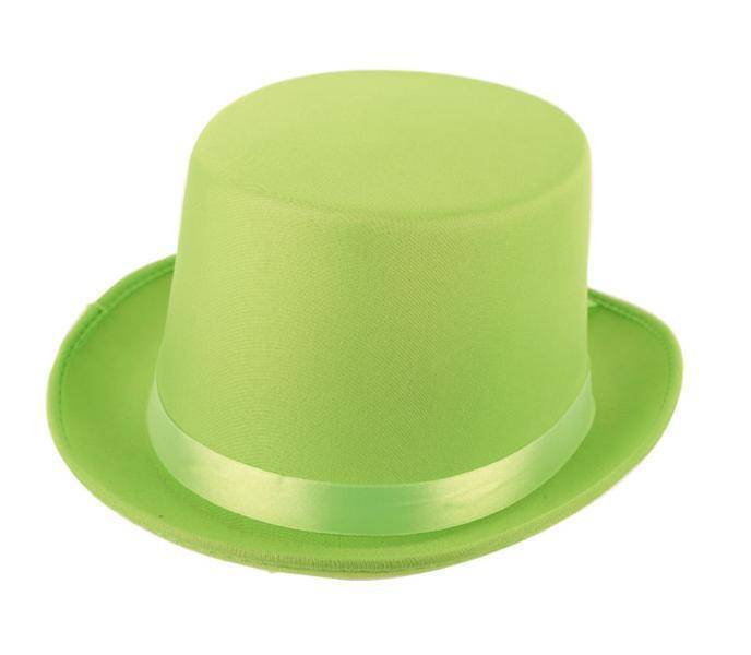 Hoge hoed satijn groen