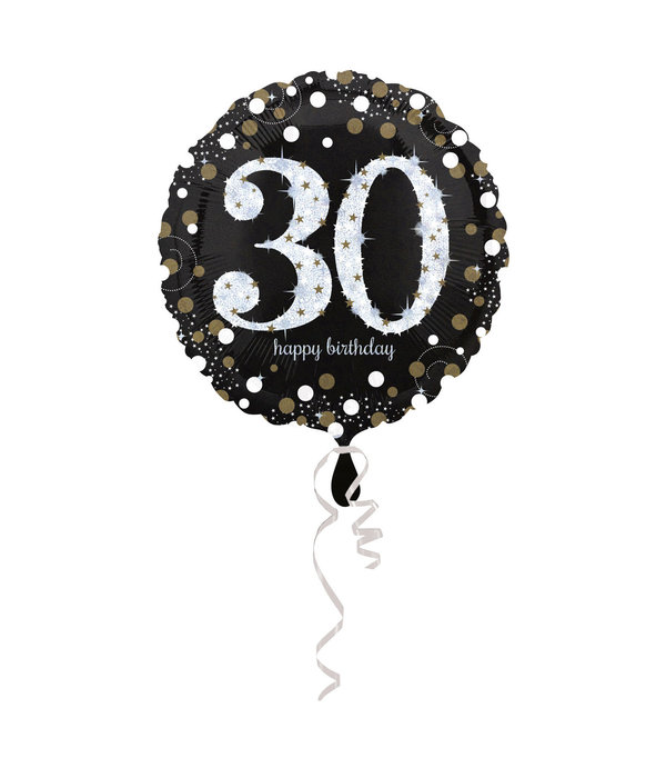 FolieBallon 30 jaar happy birthday sparkling gold 43cm