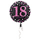 FolieBallon 18 jaar happy birthday sparkling pink 43cm