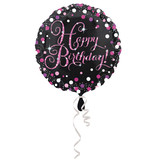 Happy Birthday folieballon pink 43cm