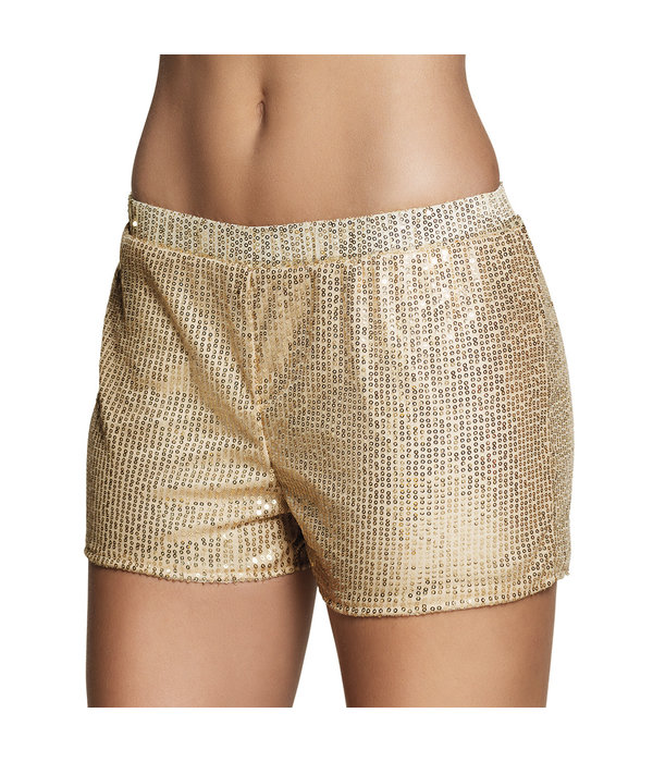 Hotpants pailletten goud