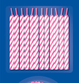 Taartkaarsjes 24 stuks + houders roze 12 stuks