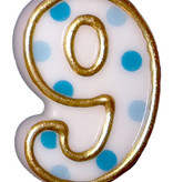 Cijferkaars Blauw 9 gespikkeld
