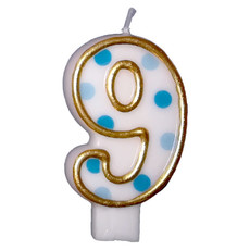 Cijferkaars Blauw 9 gespikkeld