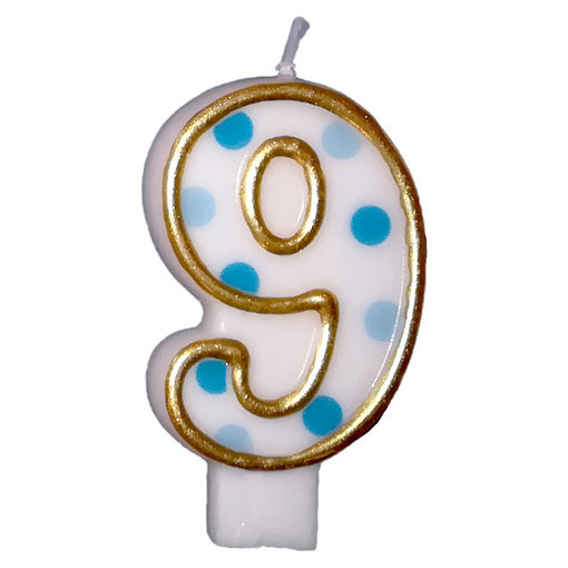 Cijferkaars Blauw 9 gespikkeld