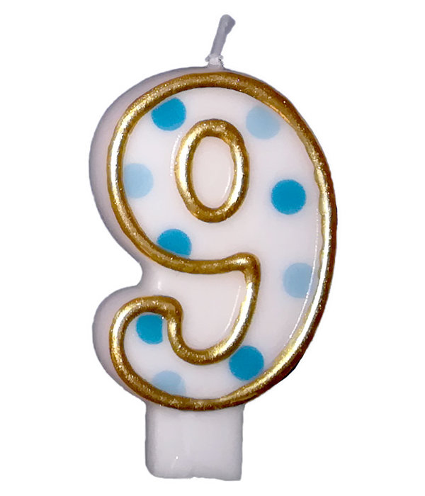Cijferkaars Blauw 9 gespikkeld