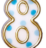 Cijferkaars Blauw 8 gespikkeld