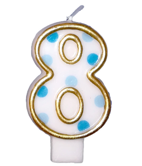 Cijferkaars Blauw 8 gespikkeld