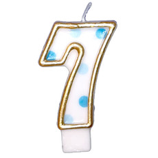 Cijferkaars Blauw 7 gespikkeld