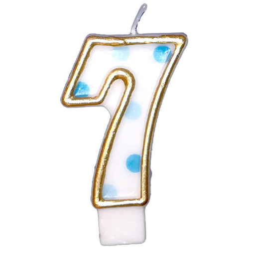 Cijferkaars Blauw 7 gespikkeld