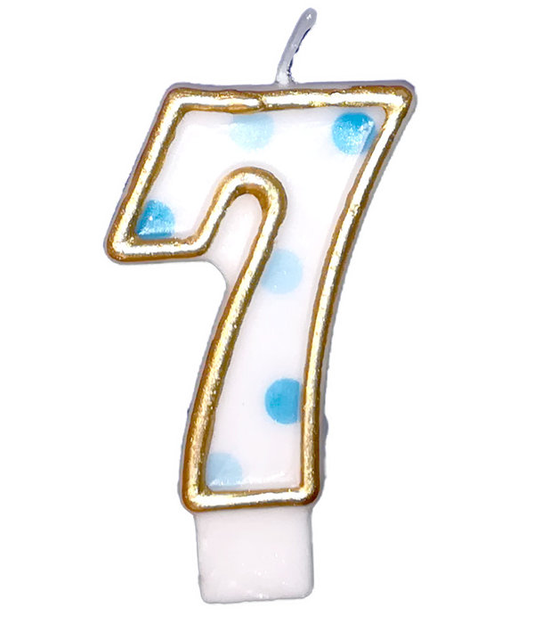 Cijferkaars Blauw 7 gespikkeld