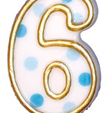 Cijferkaars Blauw 6 gespikkeld