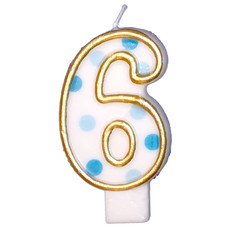 Cijferkaars Blauw 6 gespikkeld
