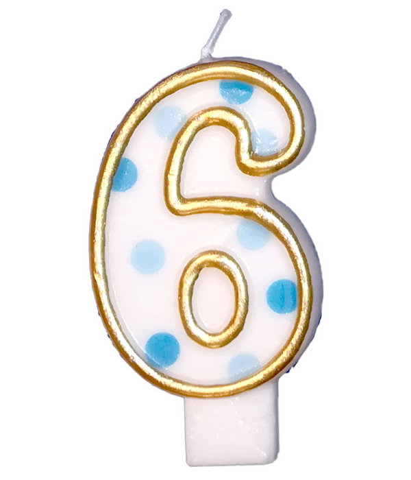 Cijferkaars Blauw 6 gespikkeld