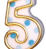 Cijferkaars Blauw 5 gespikkeld