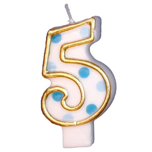 Cijferkaars Blauw 5 gespikkeld