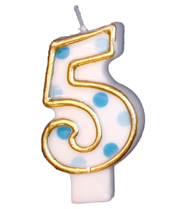 Cijferkaars Blauw 5 gespikkeld