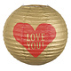 Papieren lampion Love met draadstalen frame (25 cm)