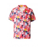 Rode Tropische Blouse Palmboom