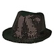 Gangsterhoed pailletten zwart