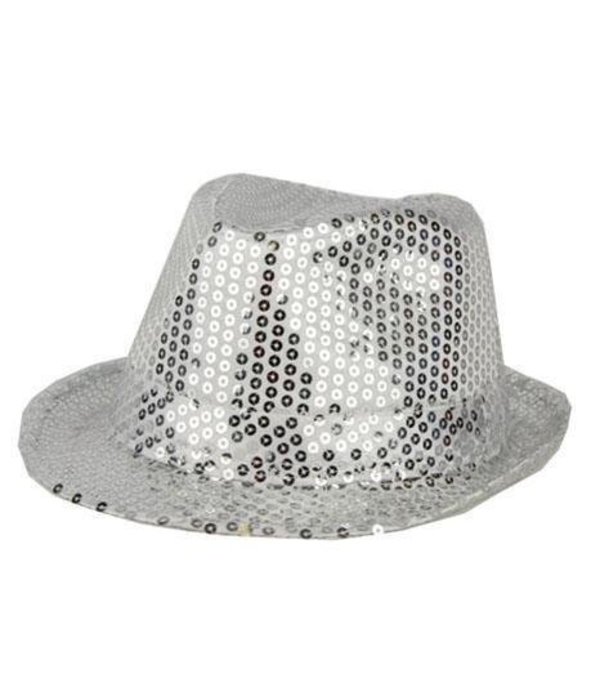 gangsterhoed pailletten zilver