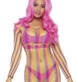 Regenboog visnet jurk/top