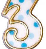 Cijferkaars blauw 3 gespikkeld