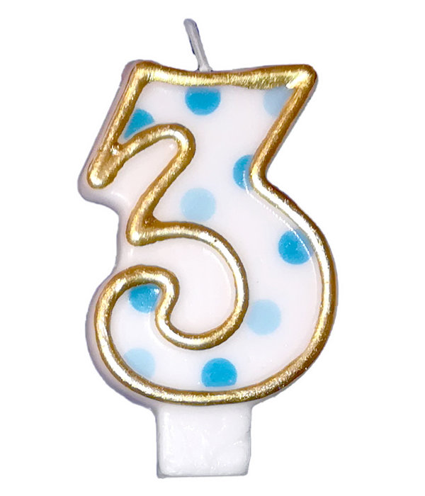 Cijferkaars blauw 3 gespikkeld