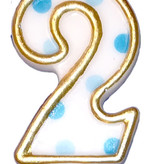 Cijferkaars gespikkeld blauw '2'