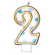 Cijferkaars gespikkeld blauw '2'