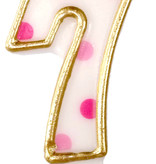 Cijferkaars roze '7' gespikkeld